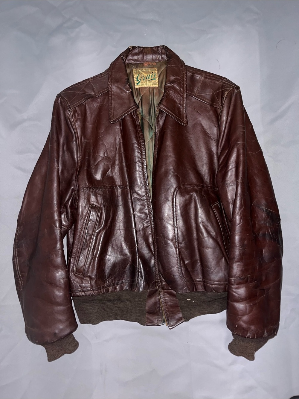 Grais 1950s Vintage Genuine Horsehide A2 Flight Jacket y2k Schott, Aero, Avirex
